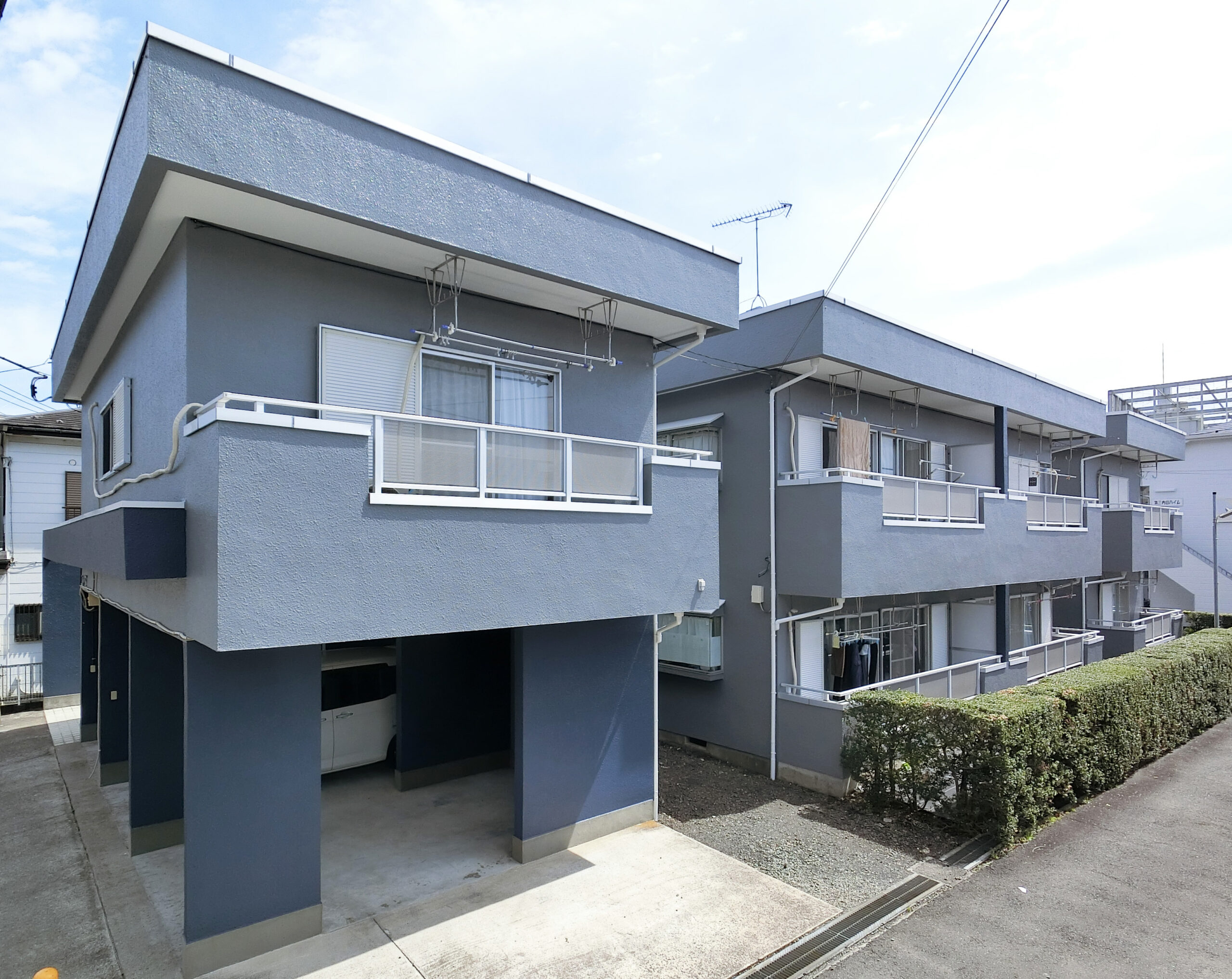 アパート　外壁塗装工事　施工後